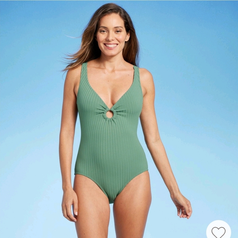 NWT Wide Ribbed Ring Med Coverage One Piece by Kona Sol Size M (8-10)